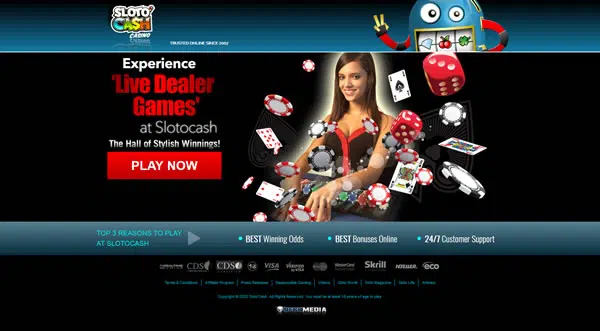 Sloto'Cash Casino live dealer games