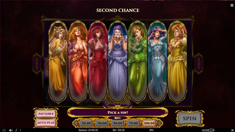 7 Sins slot second chance feature game