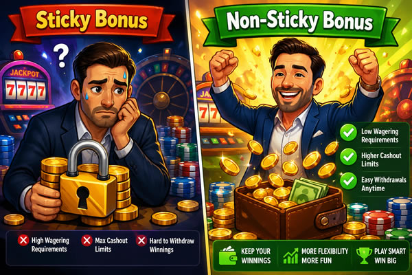 Sticky vs Non-Sticky Casino Bonuses